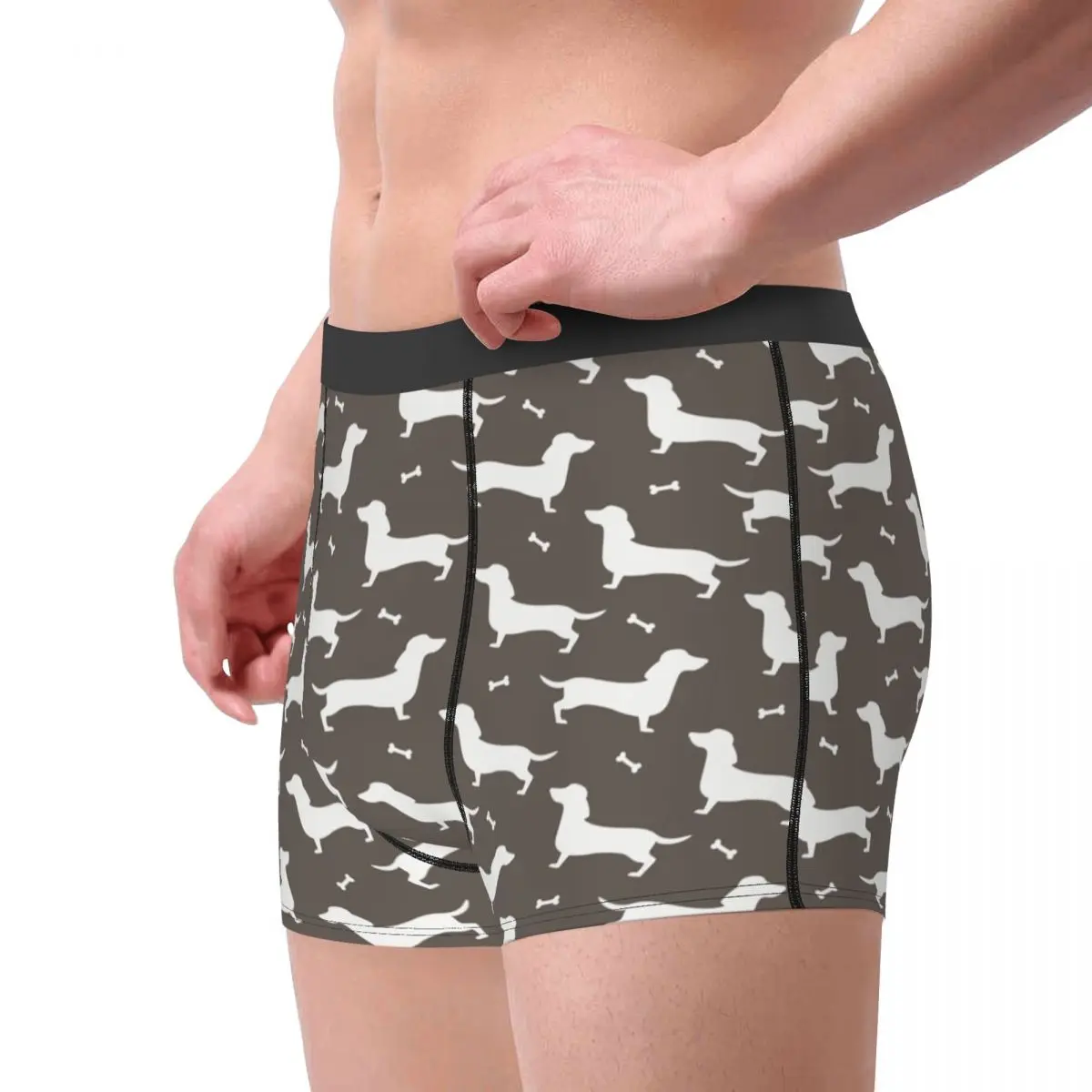 Men's Dachshund Underwear Funny Boxer Briefs Shorts Panties Male Breathable Underpants S-XXL