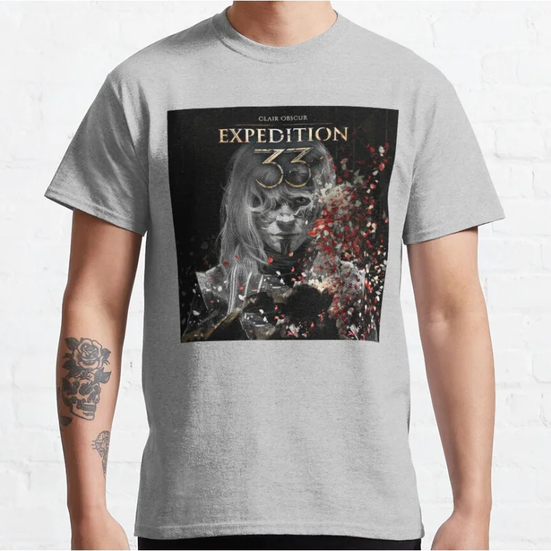expedition33 Clair Obscur Expedition 33 Dark Fantasy video game T-shirt Gift for Gamer Large size Adult Tops S-6XL - Image 3
