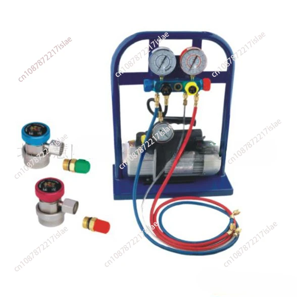 HVAC Refrigerant Charging Recovery Station With 5-Valve Manifold Gauge for Car Air Condition Repair