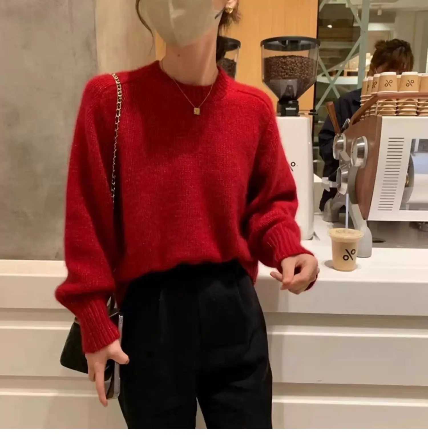 Novo estilo de ombro sela pulôver malhas femininas camisola de lã pura em torno do pescoço fio dourado decoração alta qualidade solto topo