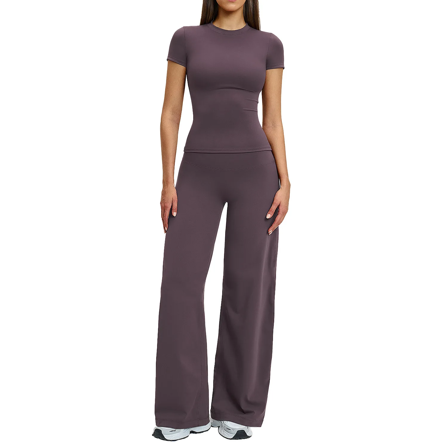 

Maxdutti Shaving Yoga Set High Waist Tight Fitting Exercise And Fitness Set Outdoor Leisure Running Exercise Set Two Piece Set