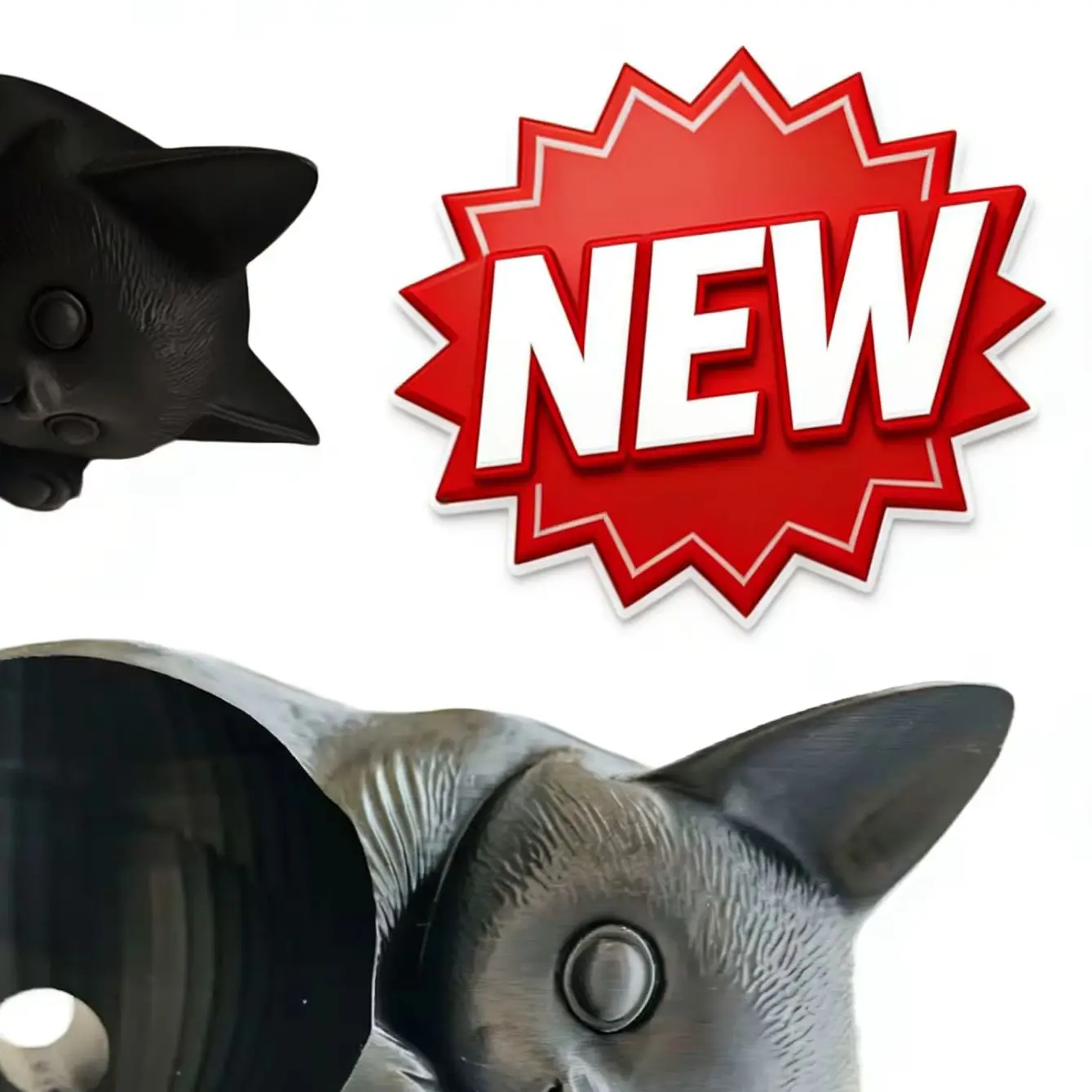 

Black 3D Printed Cat Shape Stand Holder for Echo Dot 5th Gen Desktop Organizer Compatible with Echo Dot 5 PLA+ Material