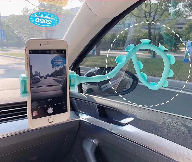 Universal Foldable Lazy ผู้ถือโทรศัพท์มือถือแขนยืดหยุ่นผู้ถือขาตั้งถ้วยดูดตั้งจักรยาน Caterpillar แบบพกพา Bracket