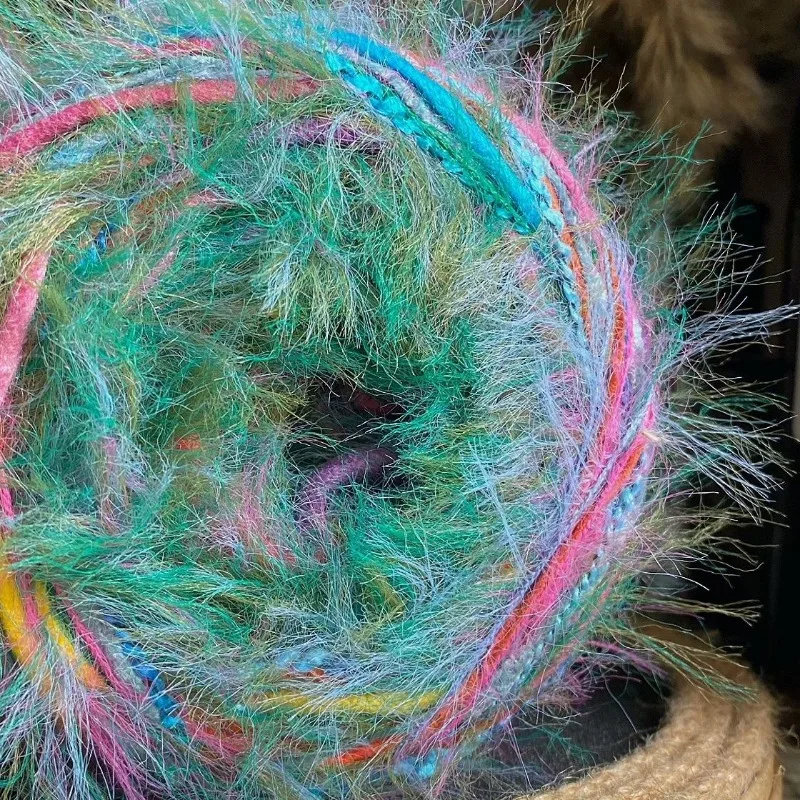 Длинные Имитация норки красочные мягкие шарфы, шляпы сумочки, ручной смешивания специальные пряжи, специальная цена распродажа, DIY Вязание