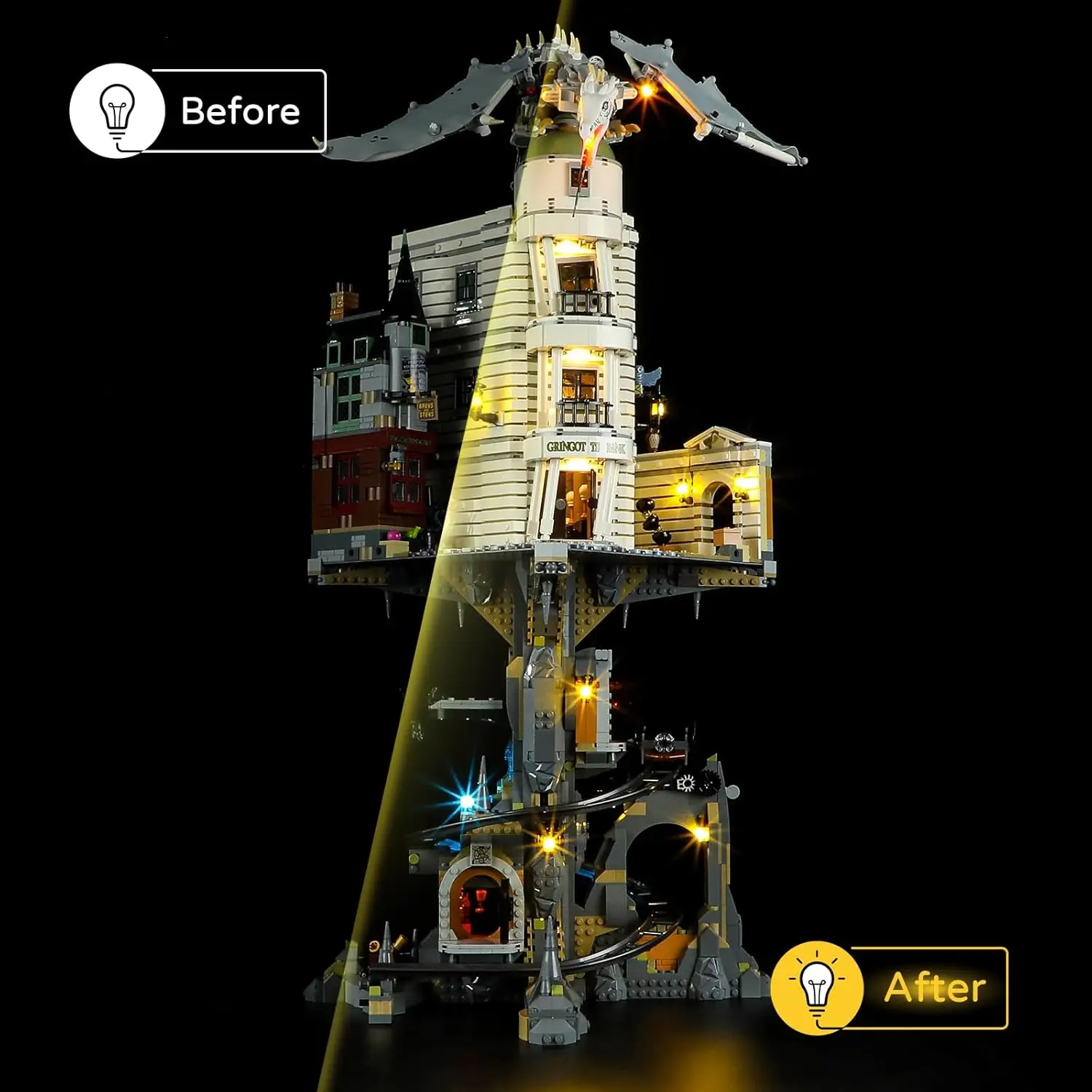 Hprosper Led Light For 76417 Harry Potter Gringotts Wizarding Bank-Collectors’Edition Lamp(Not Include Lego Building Blocks Set