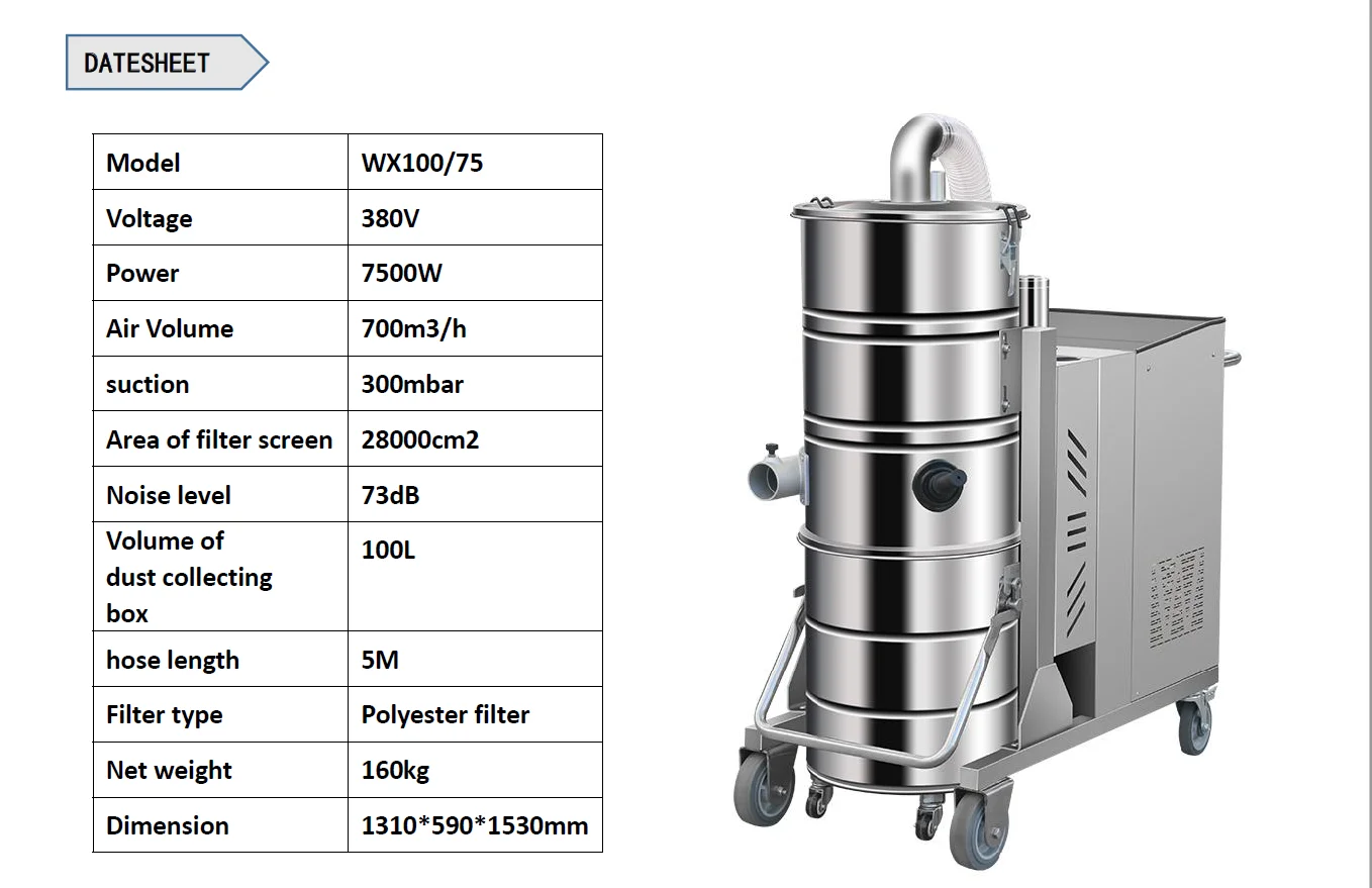 High Quality Wet and Dry Heavy Duty Stainless Steel Industrial Vacuum Cleaners
