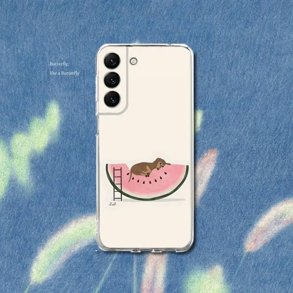 Dachshund Dog Brown Phone Case Silicone For Samsung S30,S23,21,22,20 Ultra,S20 FE lite,S10,9,PIus Note20ultra Cover Clear