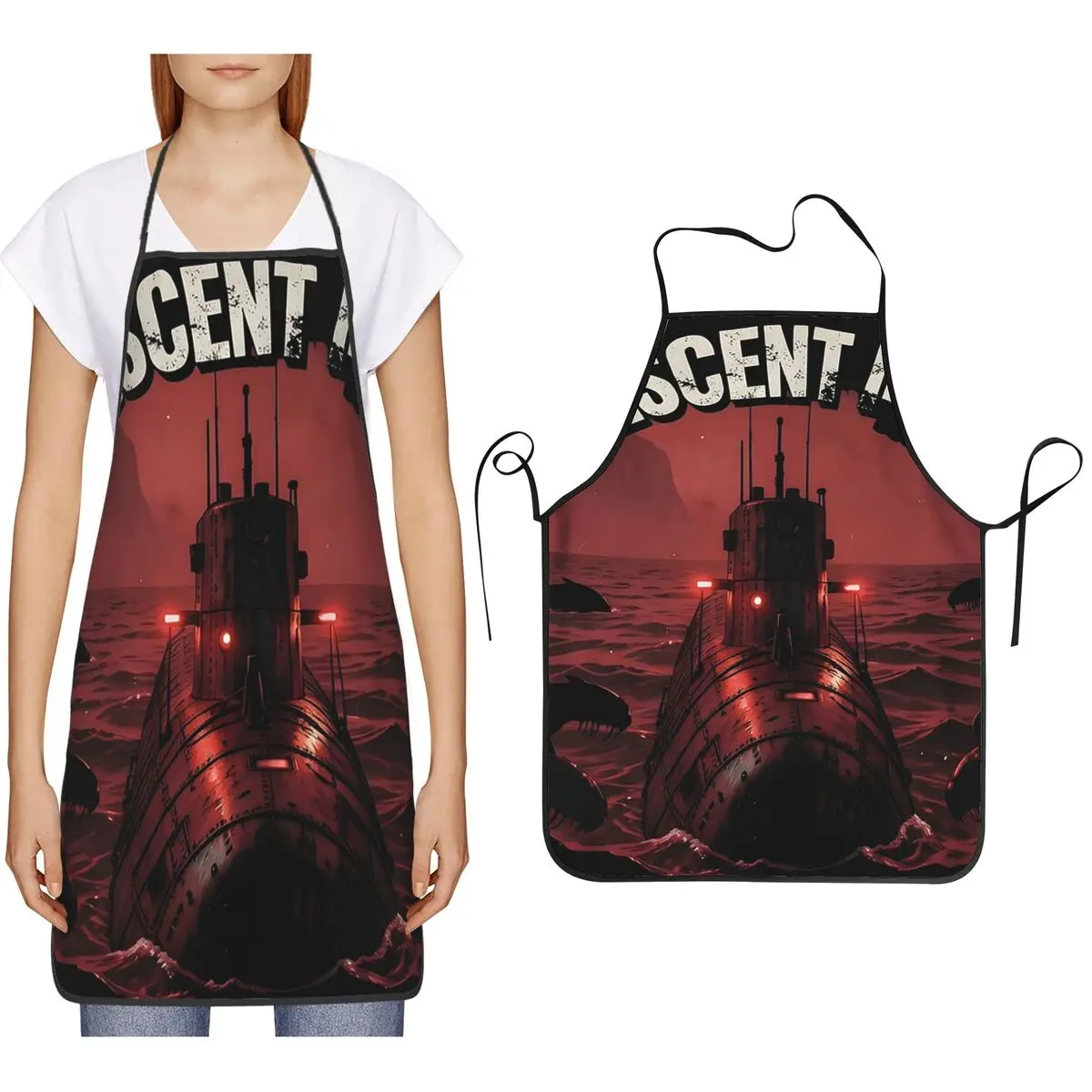 Iron Lung Psychological Horror Submarine Aprons Chef Cooking Baking Tablier Bib Kitchen Cleaning Pinafore for Women Men Painting