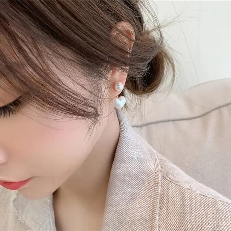 Imitation Pearl Heart Earrings for Women, Elegant Exquisite Wedding Jewelry, Perfect Valentine's Day Gifts
