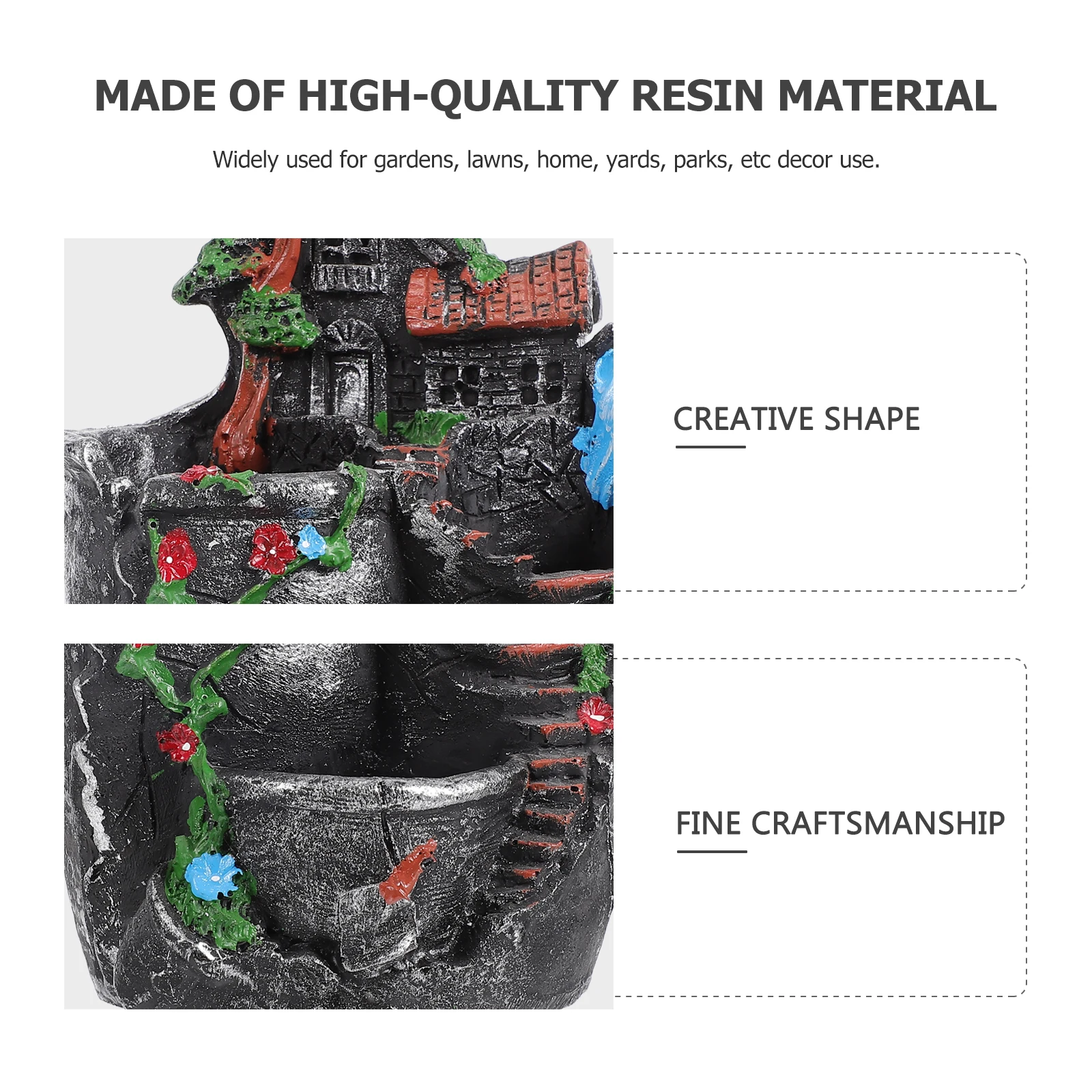 

1pc Creative Resin Flowerpot Decorative Plant Pot For Garden Home Succulent Container Balcony Yard Decor Landscaping Pot