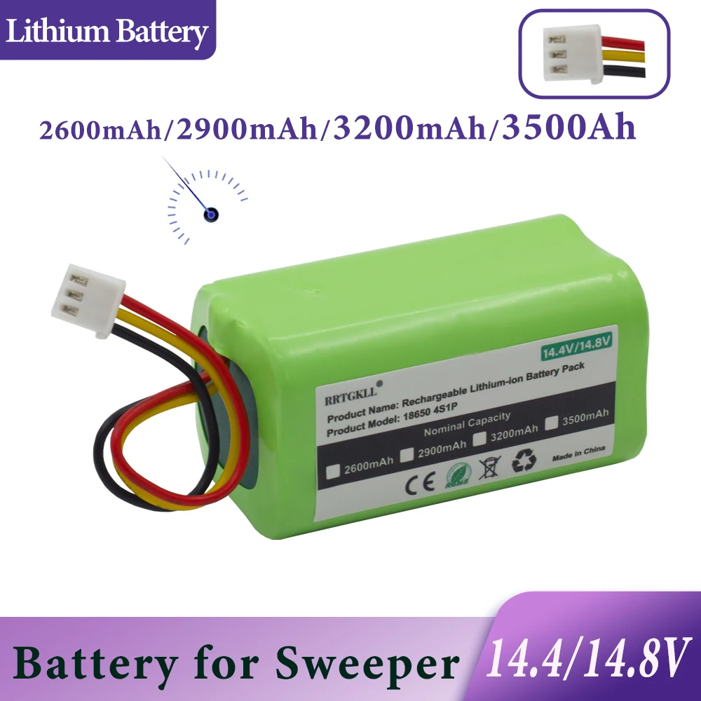 

RRTGKLL 2600mAh/3200mAh Battery for Liectroux C30B E30B, for Proscenic 800T, 830P, 820P, 820T, 820S Vacuum Cleaner Li-ion 14.4V