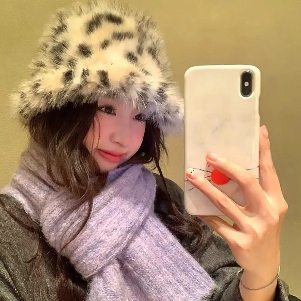 النساء صياد قبعة صغيرة رشاقته الدافئة الباردة واقية أفخم ليوبارد قبعة بحافة مريحة الدافئة لينة الشتاء قبعة لمقاس كبير الرأس