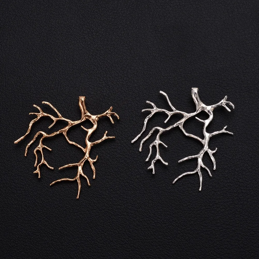 

5Pcs Copper Plating Silver Tree Branch Base New 27 * 31mm DIY Necklace Pendants Cabochon Cameo Branch Pendant Material Hairpin