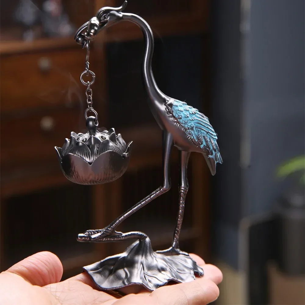 

Creative Crane Incense Burner Home Decor Zen Tea Ceremony Meditative Decoration ASMR Furniture