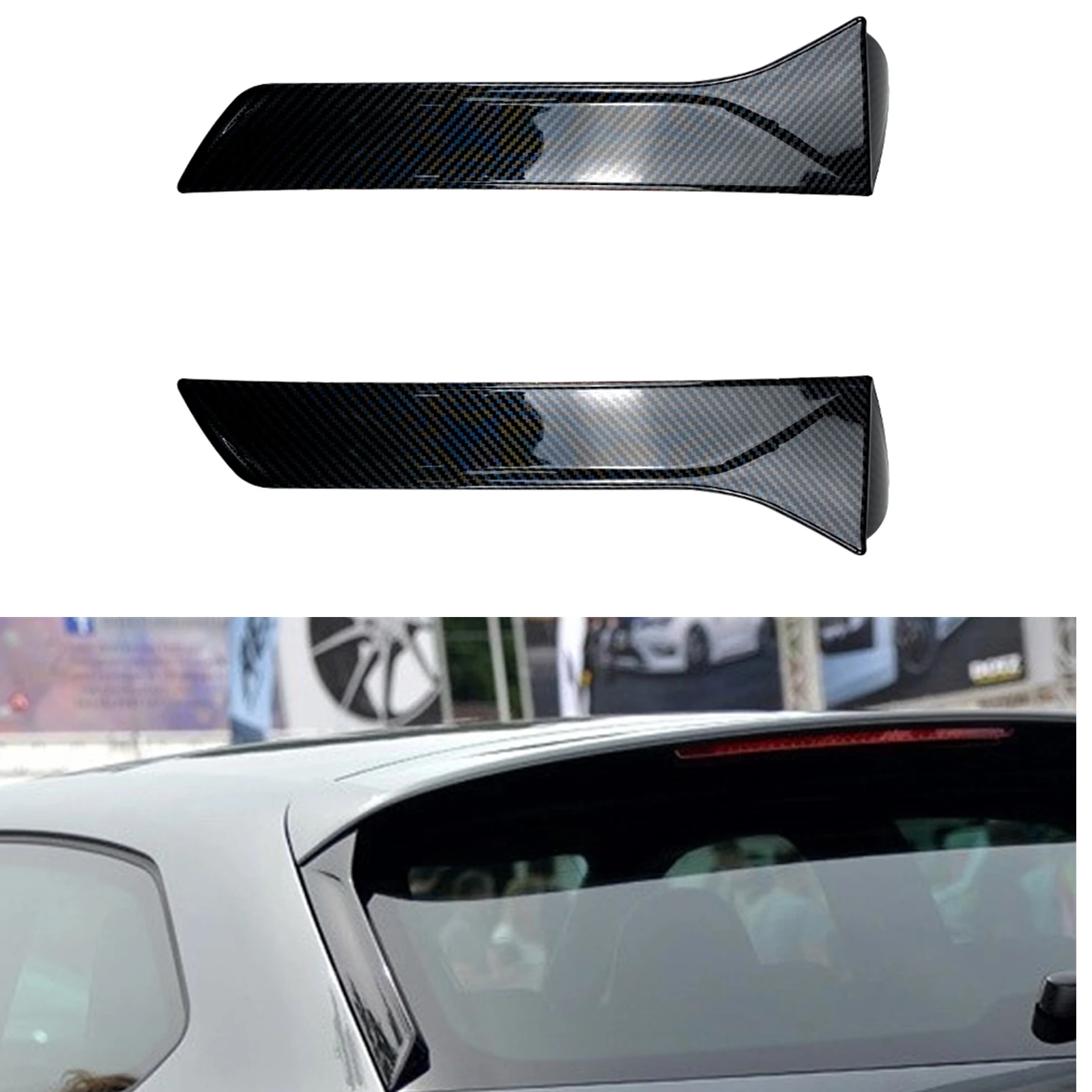 

Rear Window Side Spoiler Wing Trim For Seat Leon 5F FR MK3 MK3.5 2013-2021 Tail Gate Trunk Lid Edge Flap Splitter Shade Cover