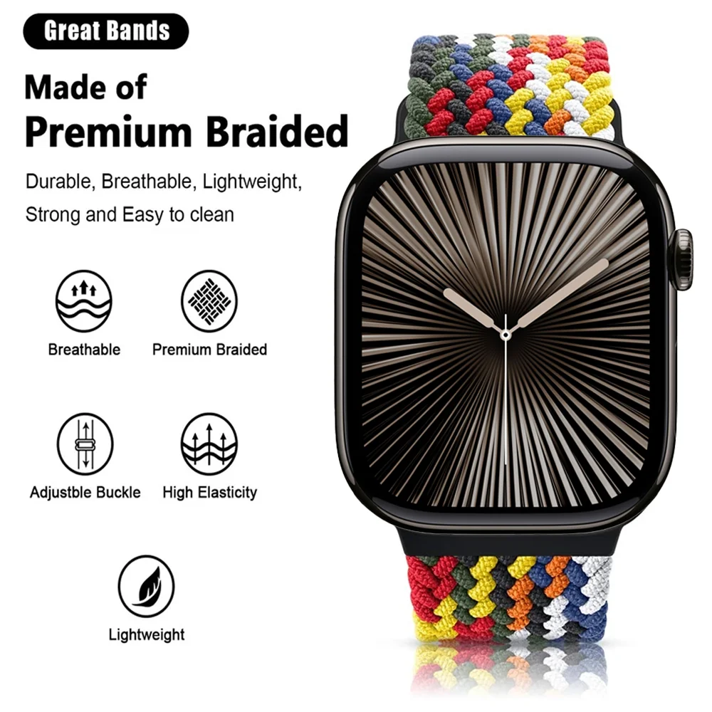 Nylon Strap for Apple Watch Band 10 9 8 7 45mm 41mm 42mm 46mm Ultra 49mm Breathable Comfortable Bracelet iWatch 6 5 4 SE2 Correa