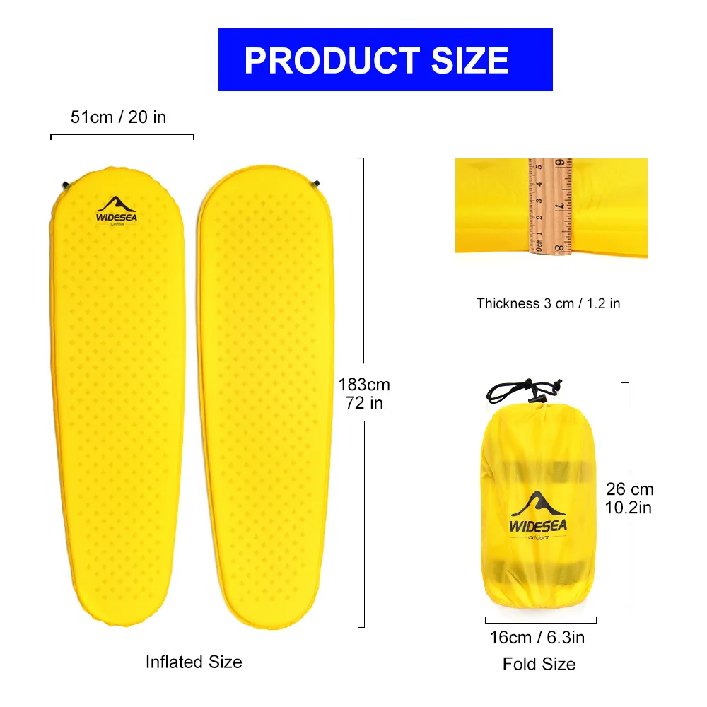 Self-Inflating Mummy Sleeping Pad for Camping, Waterproof & Moisture-Resistant Air Mattress, Lightweight Portable Design for