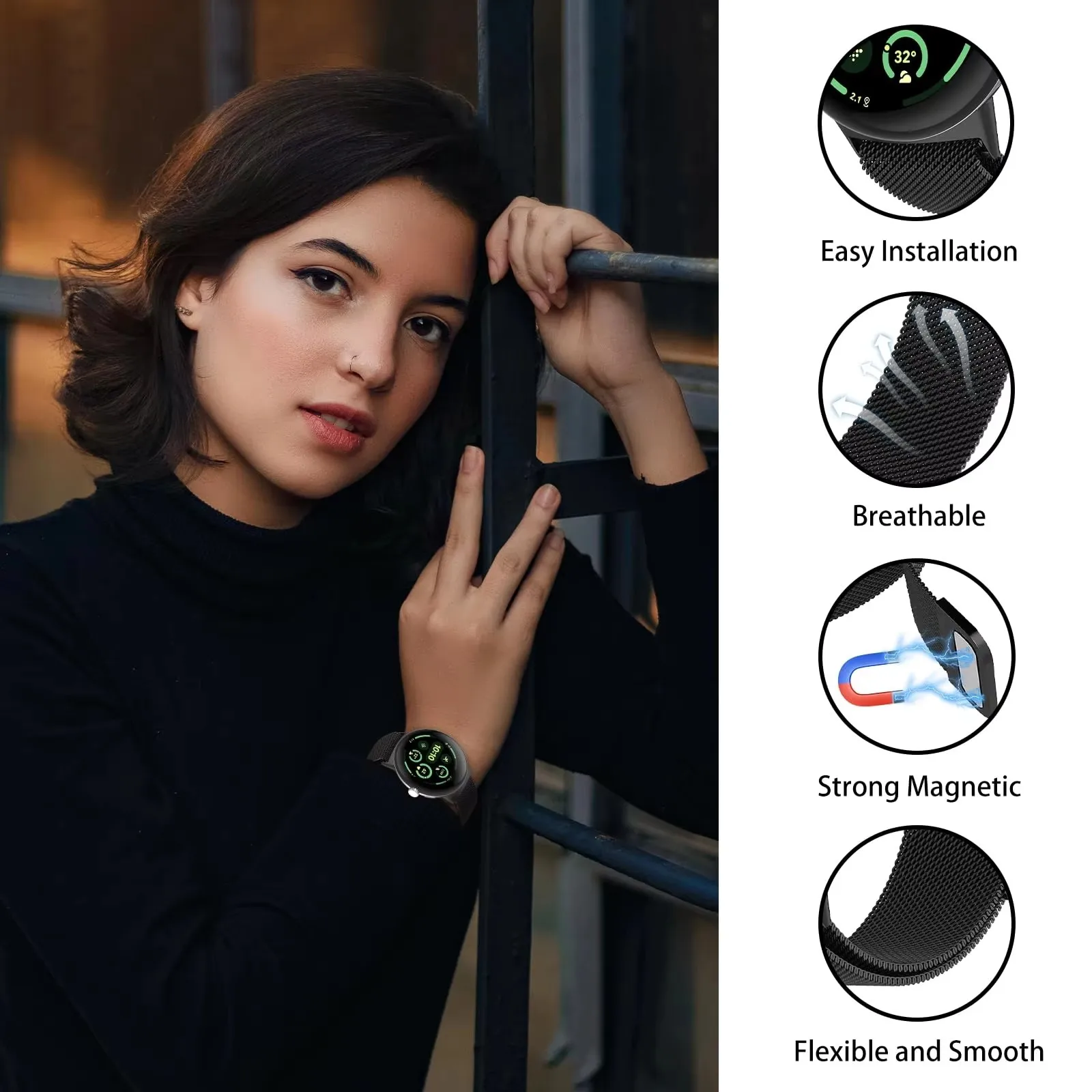 �y�Z�[�����zGoogle Pixel Watch 3 2 1�p�E�H�b�`�X�g���b�v 41mm �~���l�[�[���^�� �X�e�����X�X�`�[�� �X�}�[�g�E�H�b�`�X�g���b�v correa Pixel Watch 3 45mm �o���h