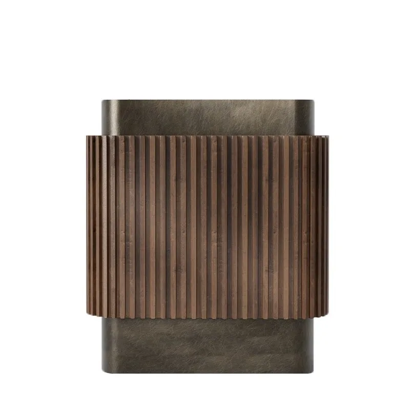 

Стойка ресепшн, простая современная стойка для ресторана, стойка администратора, стойка для оплаты из нержавеющей стали с текстурой дерева.