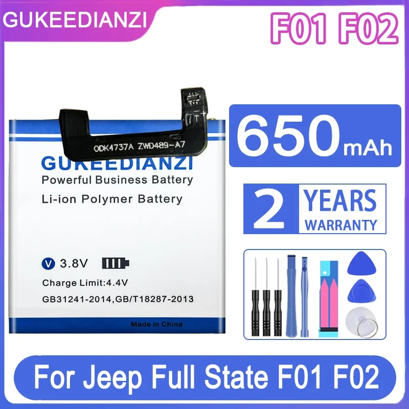 650mAh Smartwatch Battery for Jeep Full State F01, F02 Smart Watches