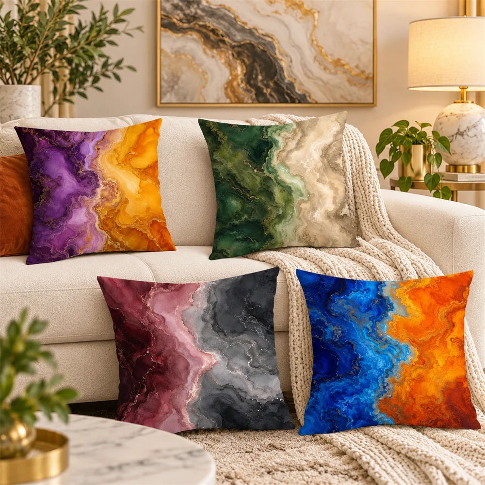 Earthy Neutral Abstract Art Cushion Cover Pillow Case Short Plush Square Throw Pillow Covers Pillowcase Sofa Home Decor Gift