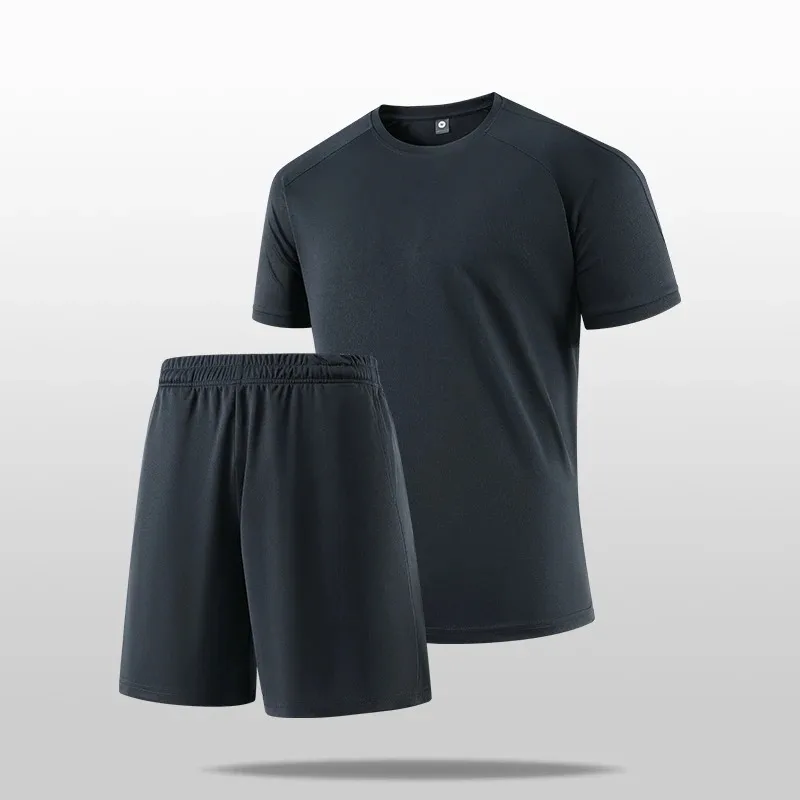 All-match summer men two-piece suit, breathable quick-drying textile, refreshing fit, will not cling when you swea view 6