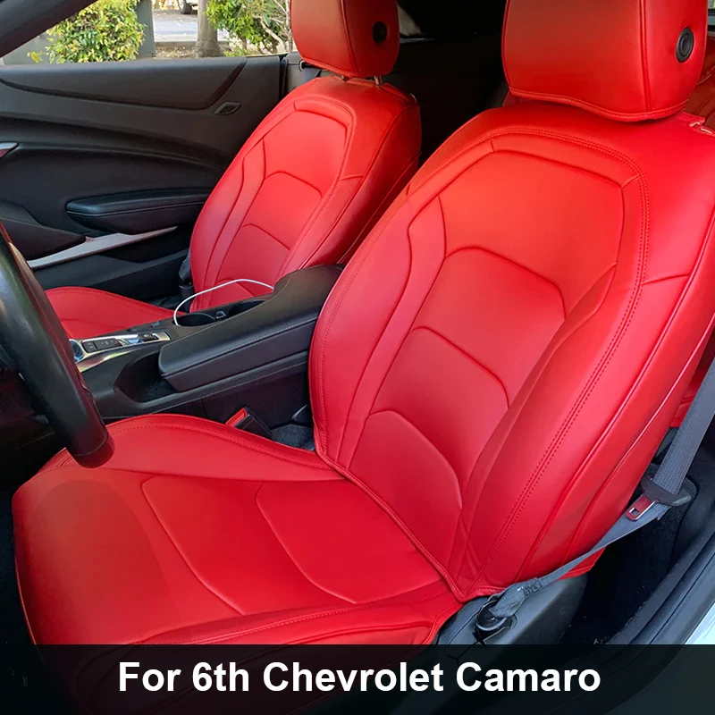 Custom Fit for Only 2016-2024 6th Camaro Car Seat Cover Full Set High Quality Nappa Leather for Chevrolet Camaro