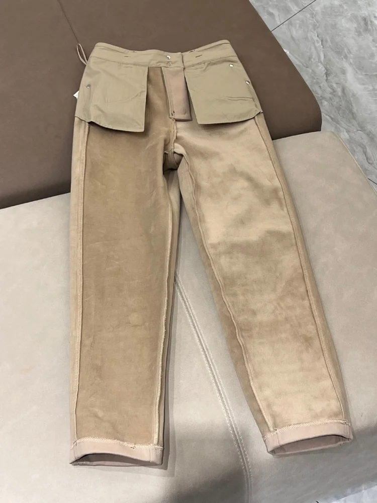 Plush Lined Thick Cotton Casual Pants