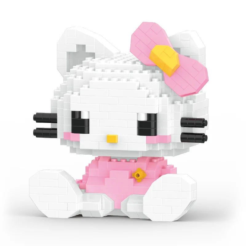 Sanrio Micro Building Blocks, Modelo 3D, Hello Kitty, Kuromi, Melody, Mini Bricks Figuras, Presentes de Natal, Brinquedos montados