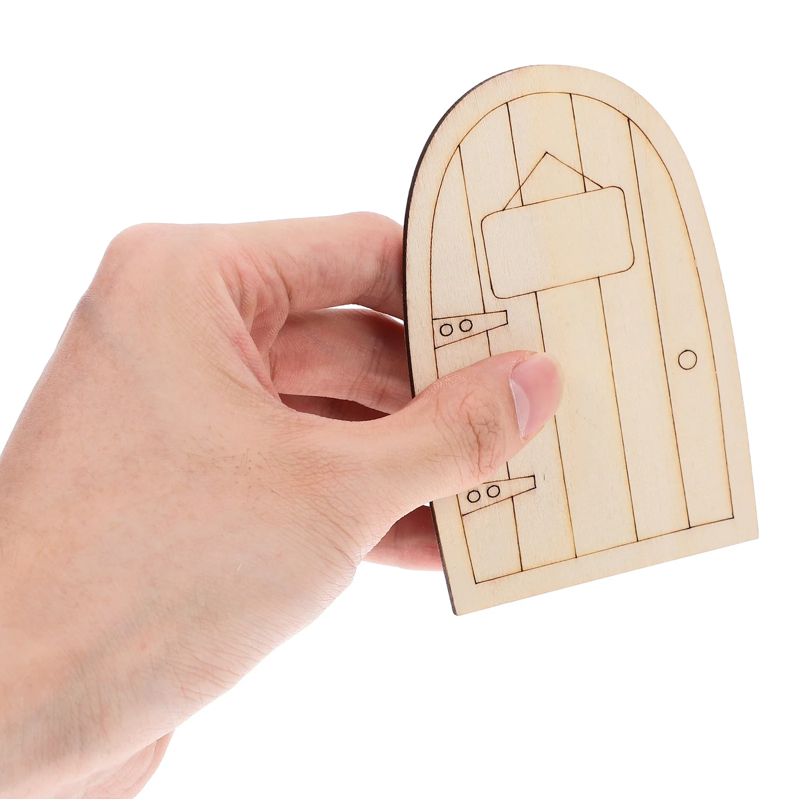 12 قطعة أبواب خرافية خشبية غير مطلية إكسسوارات حديقة مصغرة أبواب خرافية خارجية إكسسوارات حديقة مصغرة