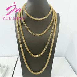 Dubai Gold Plated Jewelry Set Copper Bold Earrings for Women African Long Chain Necklace 45/60/80/100mm Wedding Bridal Jewelry