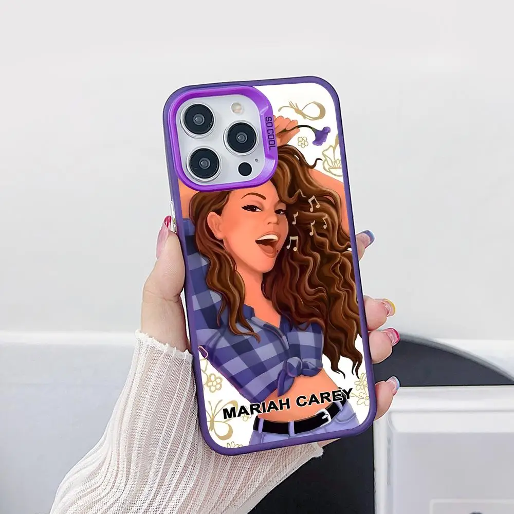 

Чехол для телефона Mariah Carey для iPhone 17 16 15 14 13 12 11 X XR XS 8 7 Air Pro Max Plus, фиолетовый, полупрозрачный, разноцветный