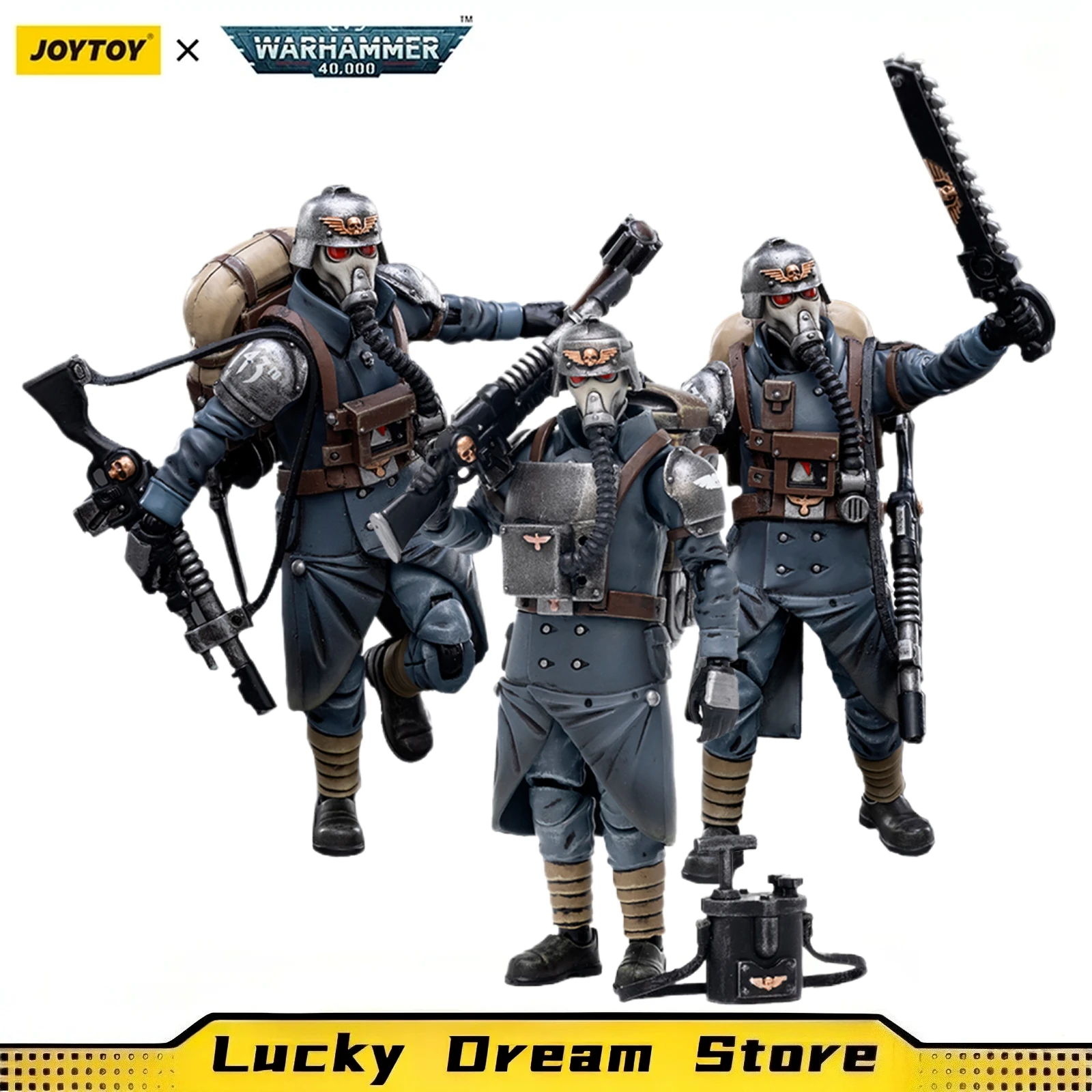 【JOYTOY】Warhammer 40K Astra Militarum Death Korps of Krieg Veteran Squad 1/18 figuras de acción de juguete