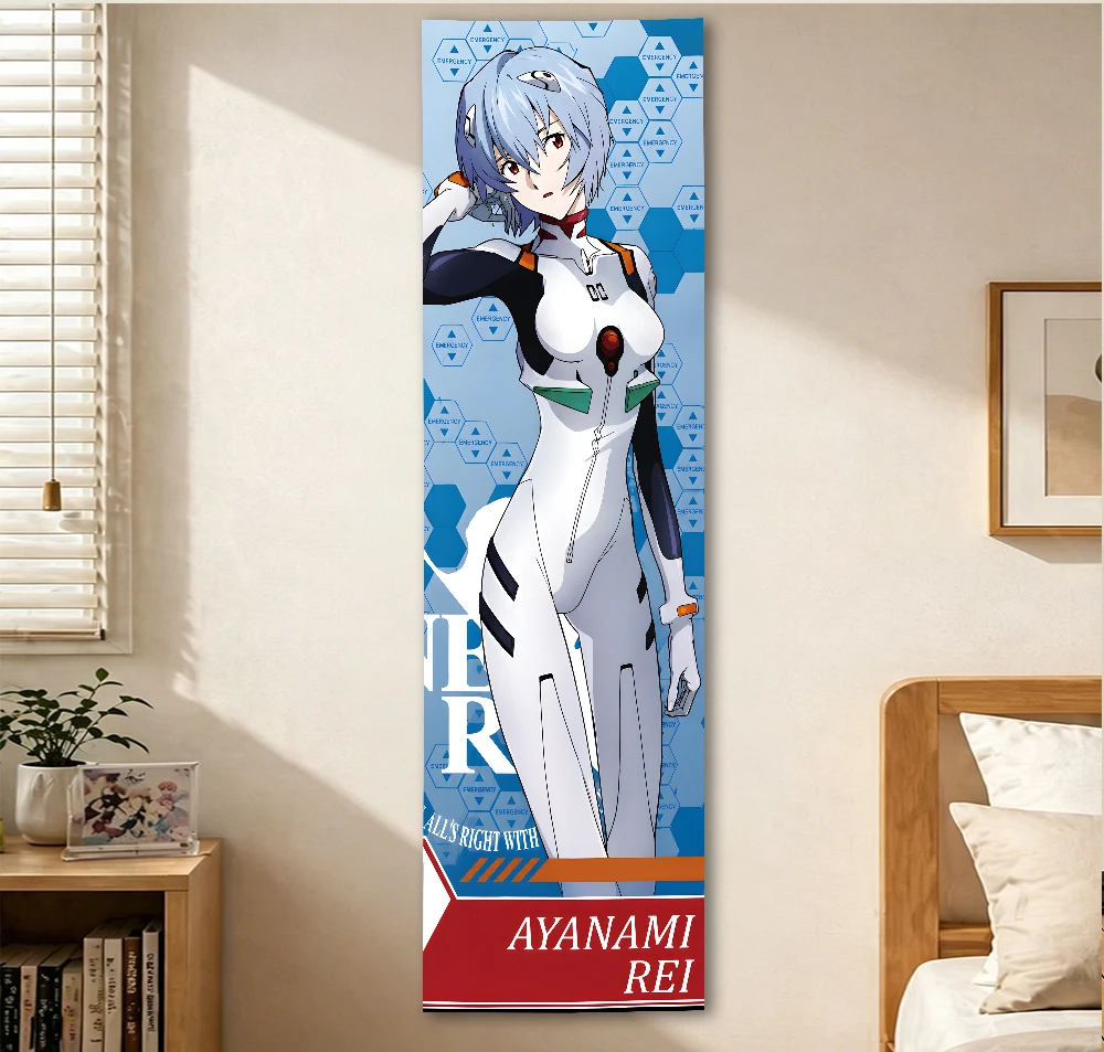 Anime Character Vertical Wall Hanging Cloth, Long Slim Wall Poster, Wall Art for Otaku Bedroom Dorm Background Decor Fan Gift