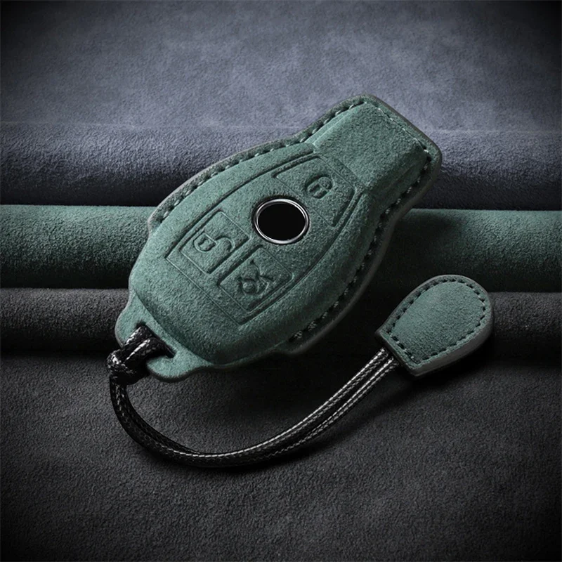 

Leather Car Key Case Suede For Mercedes Benz A C E S G R Class GLS GLA GLK GLC CLS CLA AMG W204 W205 W212 W463 W176 Accessories