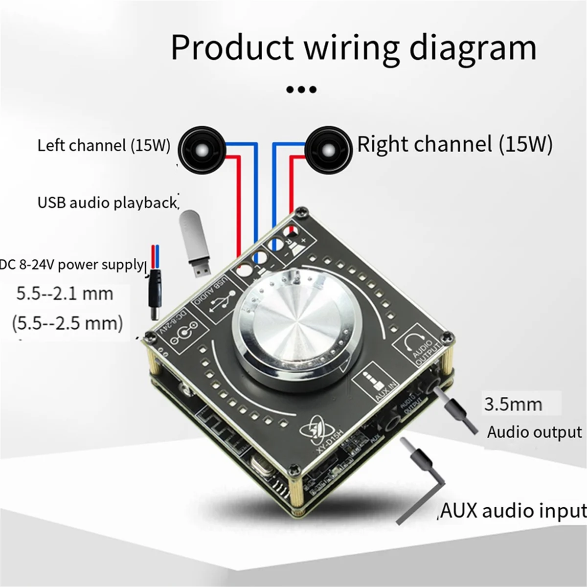 บอร์ดโมดูลเครื่องขยายเสียงดิจิตอลระบบสเตอริโอบลูทูธสเตอริโอ10W15W20W D15H แสงจังหวะดนตรีสเปกตรัมความดังของเสียง