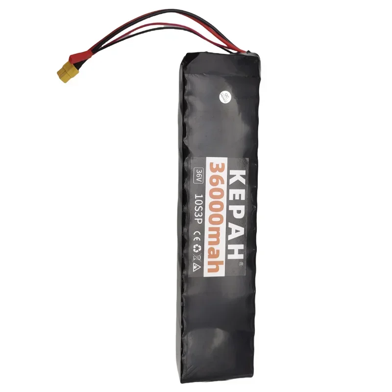 36V 36Ah Rechargeable Lithium Battery Pack 18650 10S3P 500W Power Modified 36V Electric Scooter Battery with BMS, SYP XT60 JST