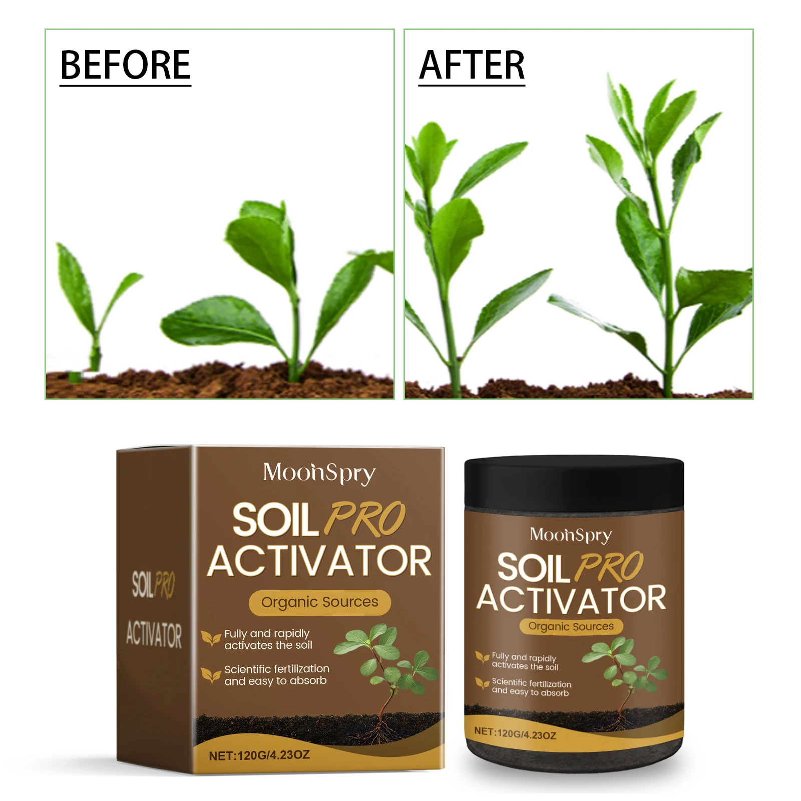 120g Soil Nutrition Powder Boosts Root Growth & Germination Nourishing Promote Plant Growth Soil Activator for Household Garden