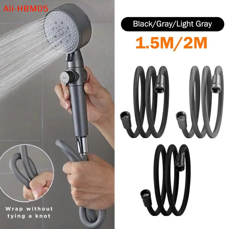 (HB05)1.5/2M Anti Winding Handheld Shower Hose GI/2 Flexible Shower Tube High Pressure Interface Bath Shower Nylon Pipe