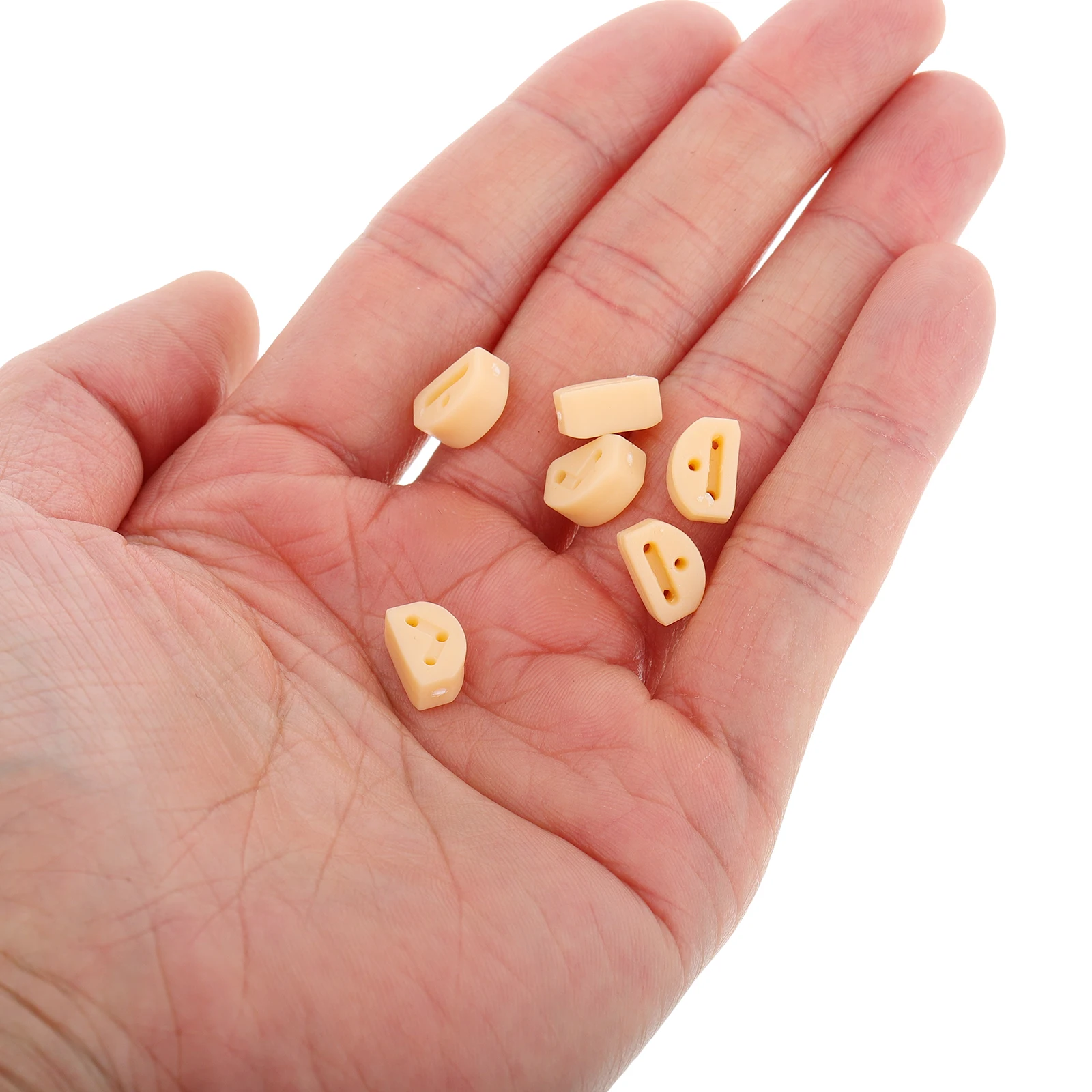 

6 pcs String Ties Bridge Beads 3 Holes Classical Guitar String Locks For Nylon Strings Acoustic Guitar Ukulele Beige Hardware