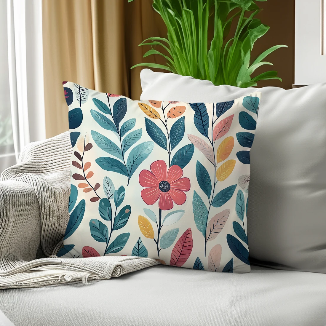 

Boho leaves Throw Pillow Covers Nordic flower Cushion Cover Graph Custom Decoration Home room Pillow Case For Pillow
