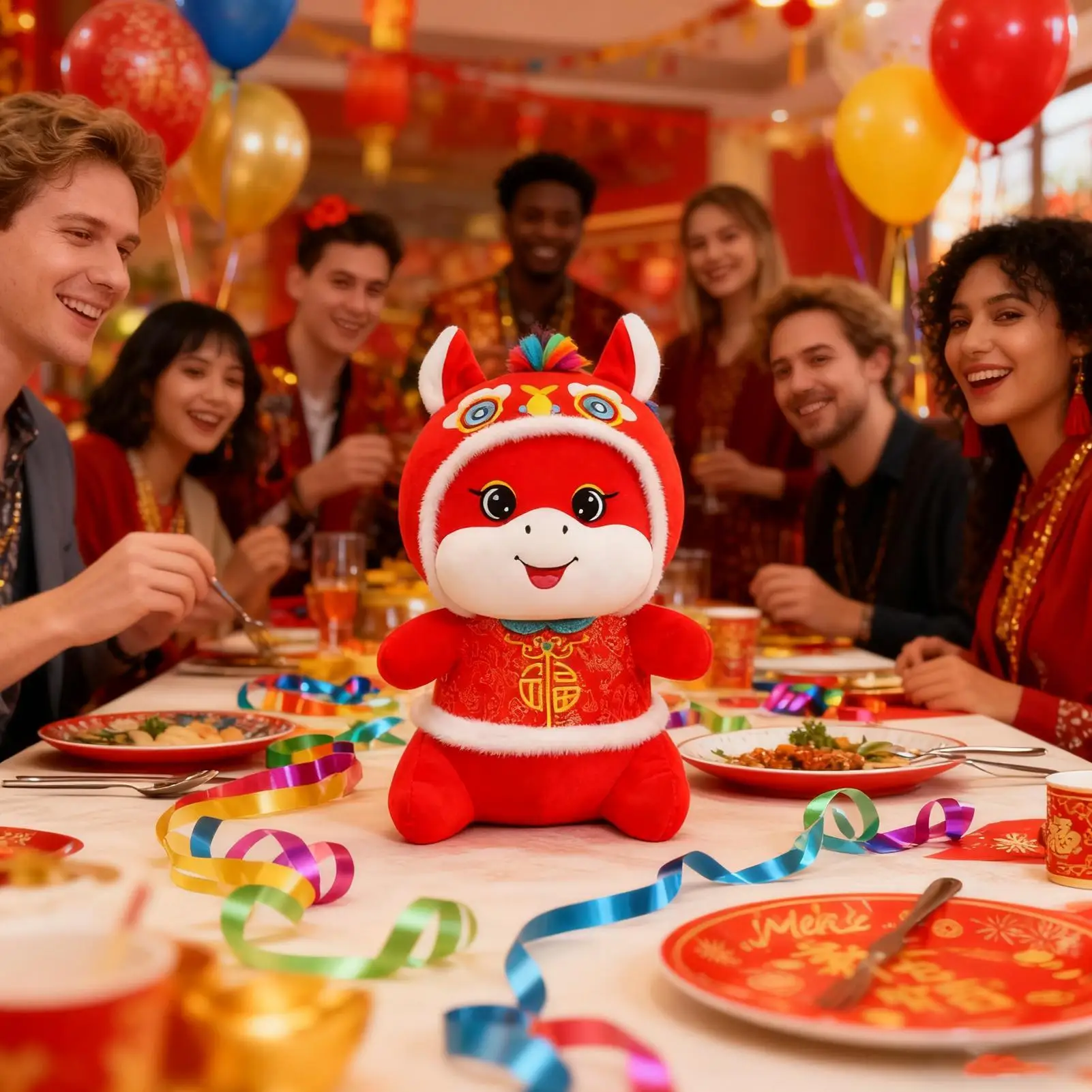 Neujahr Pferd Plüsch Puppe Cartoon Chinesisches Sternzeichen Pony Pferd Jahr Glück Maskottchen Plüsch Spielzeug Frühling Festival Dekoration Geschenke 2026