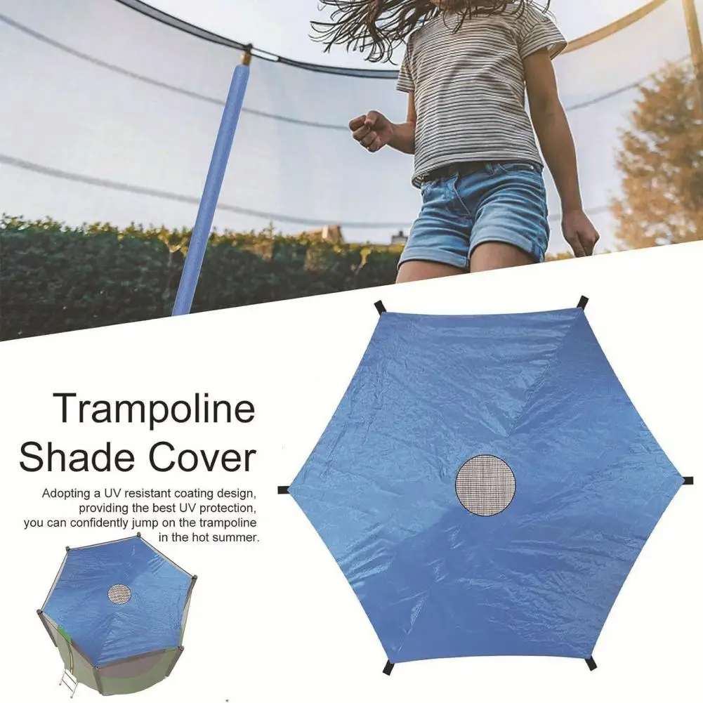 6/8/10/12/14-Foot Trampoline Sunshade Cover Anti-UV Rainproof Oxford Cloth 6 Poles Trampoline Canopy Sun Protection Tent Cover