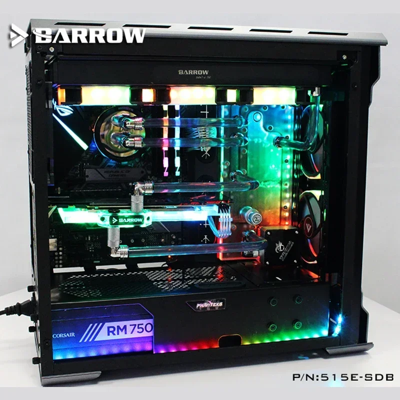 Barrow 515E-SDB,Waterway Boards For Phanteks 515E/515ETG Case,LRC RGB v2,For Intel CPU & Single/Double GPU Building