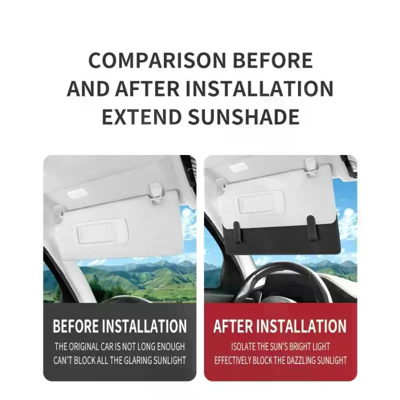 1Pcs Car Window Glasses And Card Storage Blocker Car Sun Visor Extender Can Store Sundries Sun Blocker For Auto Accessories