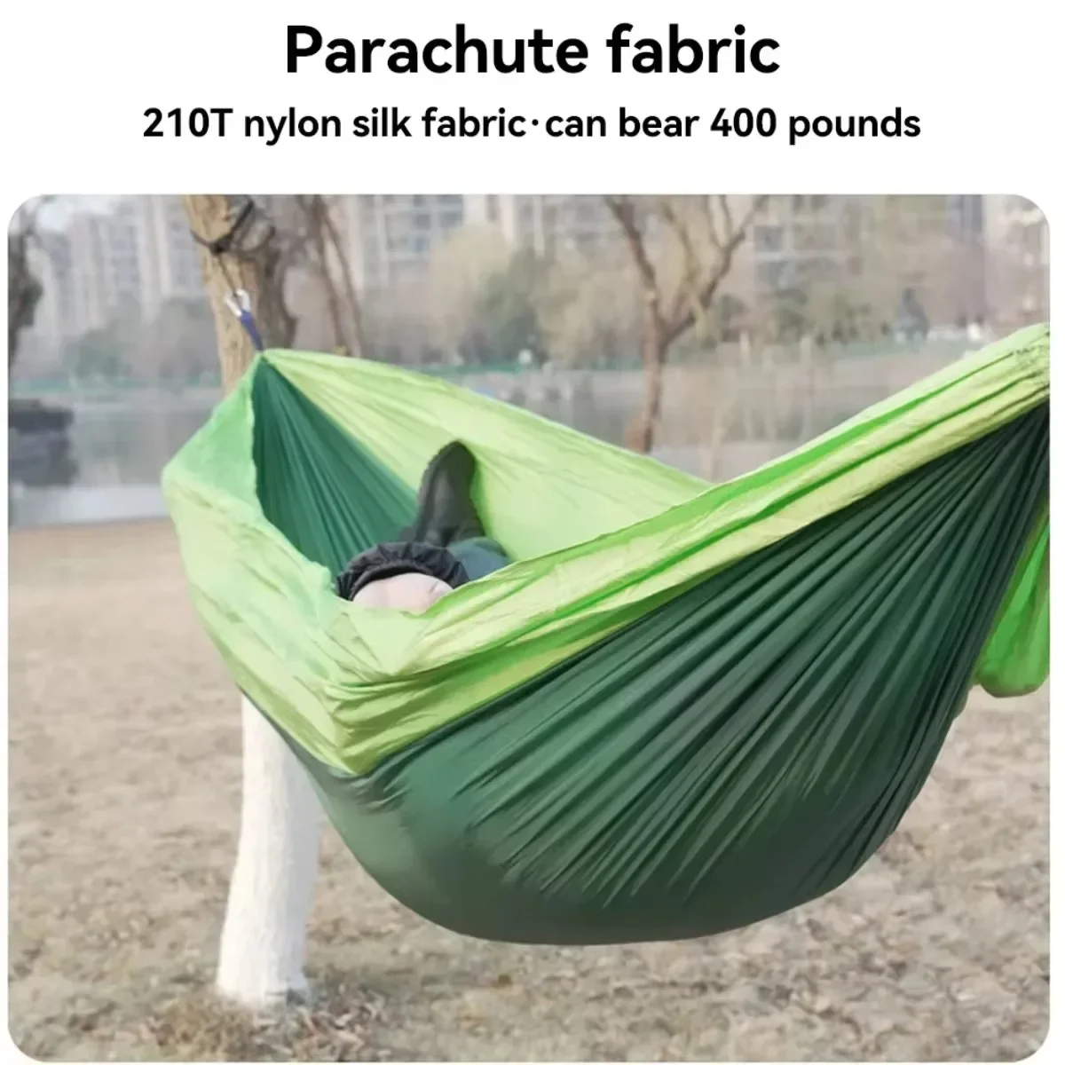 270*140cm Hanging Bed Portable Nylon Parachute Fabric Single Double Outdoor Camp Hiking Match Hammock High Strength Hanging Bed