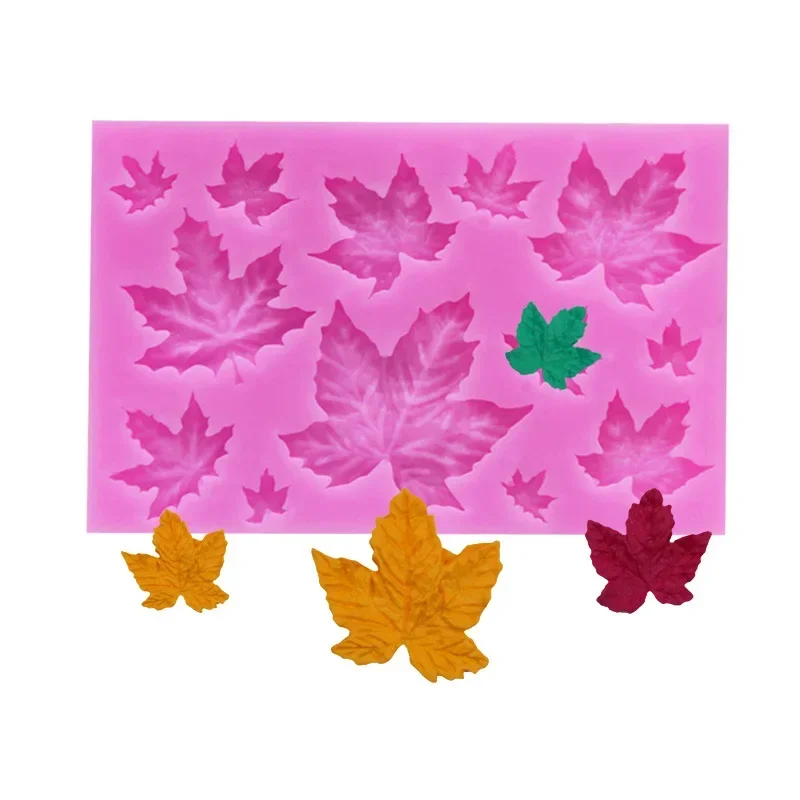 Tree Maple Leaf Silicone Mold Fondant Cake Decorating Tools Chocolate Baking Mould 3D Sugarcraft Resin Clay Homemade Bakeware