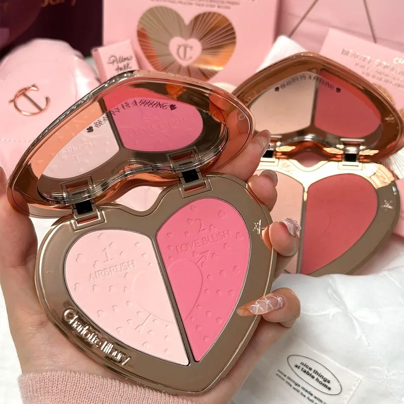 Hot CT 13g Two-color Heart Blush Lasting Beauty Makeup Natural Flawless Bright Powder Create Smooth Makeup Look Rouge Cosmetics