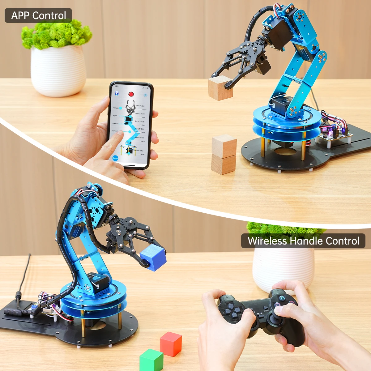 LeArm 6DOF DIY STEM التعليم تعلم البرمجة مخلب سطح المكتب ذراع آلي صغير AI طقم أذرع آلي مع البرنامج التعليمي