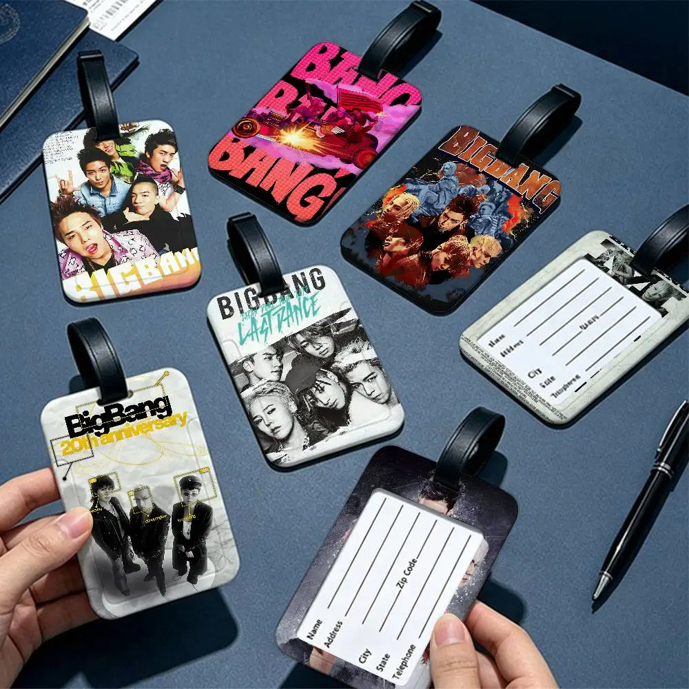 Korean Pop Band B-BIGBANGS PVC Waterproof Luggage Tag Anti lost Information Card Cover For Student Bag Travel Suitcase